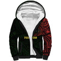 Personalized Penrith Panthers Sherpa Hoodie Polynesian Tribal Chest and Sleeve Tattoo