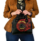 Personalized Penrith Panthers Shoulder Handbag Polynesian Tribal Chest and Sleeve Tattoo