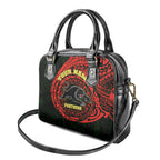 Personalized Penrith Panthers Shoulder Handbag Polynesian Tribal Chest and Sleeve Tattoo