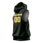 Personalized Penrith Panthers Sleeveless Hoodie Polynesian Tribal Chest and Sleeve Tattoo