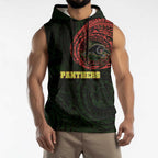 Personalized Penrith Panthers Sleeveless Hoodie Polynesian Tribal Chest and Sleeve Tattoo