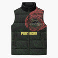 Personalized Penrith Panthers Sleeveless Puffer Jacket Polynesian Tribal Chest and Sleeve Tattoo