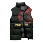 Personalized Penrith Panthers Sleeveless Puffer Jacket Polynesian Tribal Chest and Sleeve Tattoo