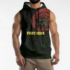 Personalized Penrith Panthers Sleeveless Zip Hoodie Polynesian Tribal Chest and Sleeve Tattoo