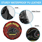 Personalized Penrith Panthers Spare Tire Cover Polynesian Tribal Chest and Sleeve Tattoo