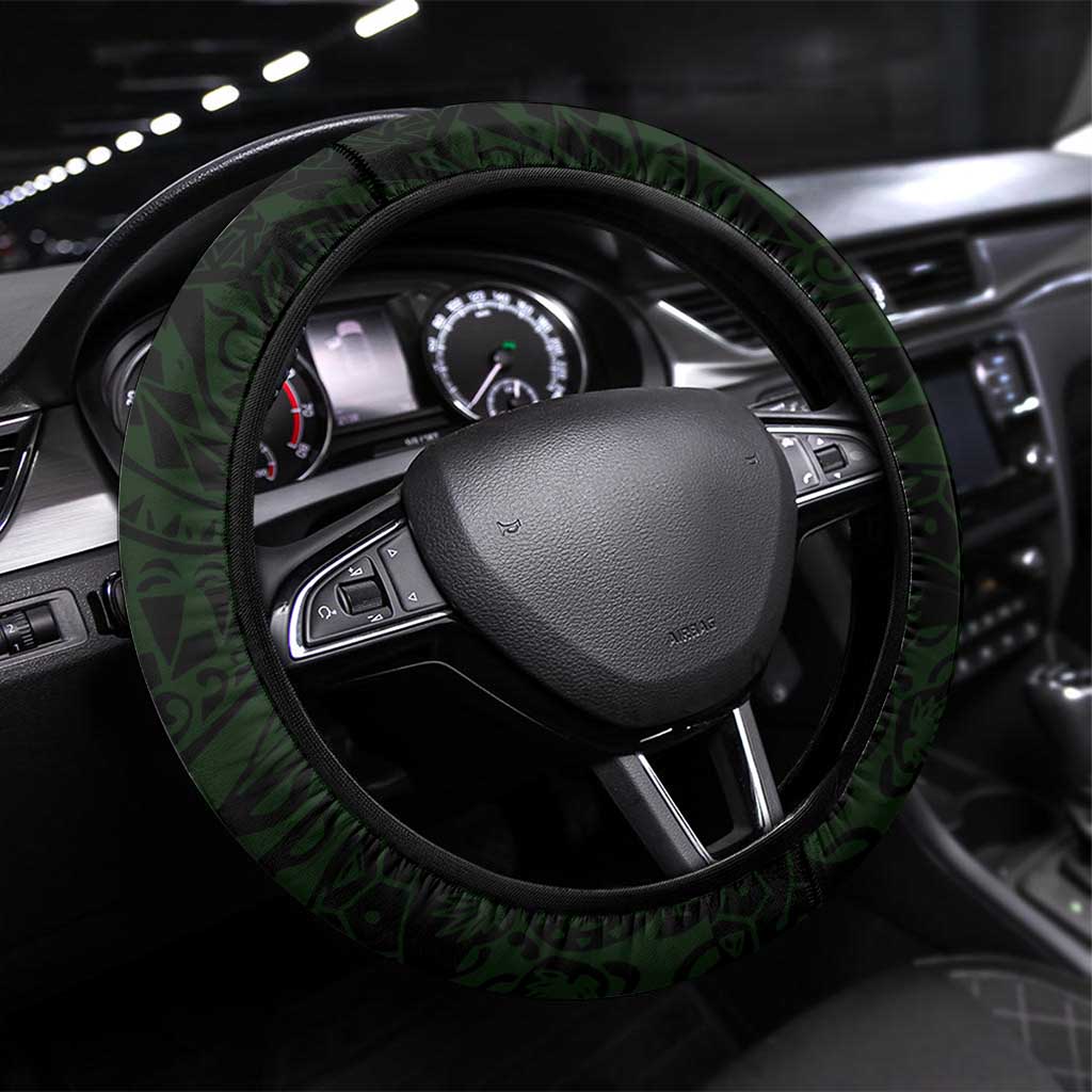 Penrith Panthers Steering Wheel Cover Polynesian Tribal Chest and Sleeve Tattoo