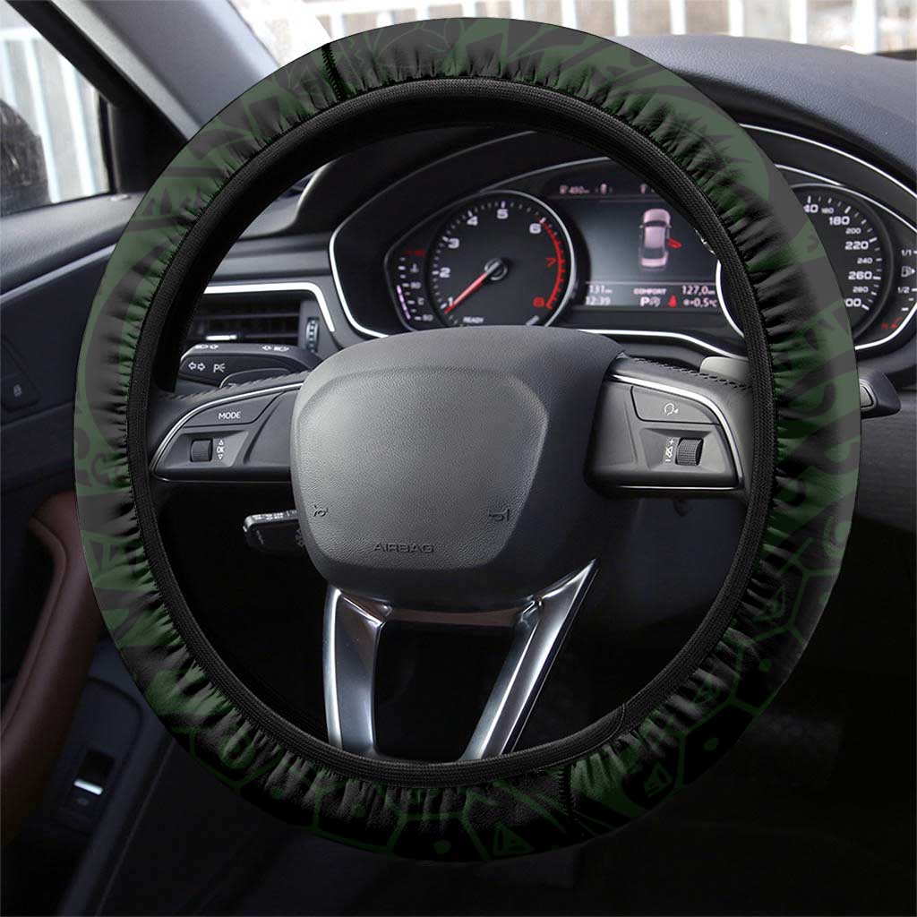 Penrith Panthers Steering Wheel Cover Polynesian Tribal Chest and Sleeve Tattoo