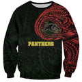 Personalized Penrith Panthers Sweatshirt Polynesian Tribal Chest and Sleeve Tattoo