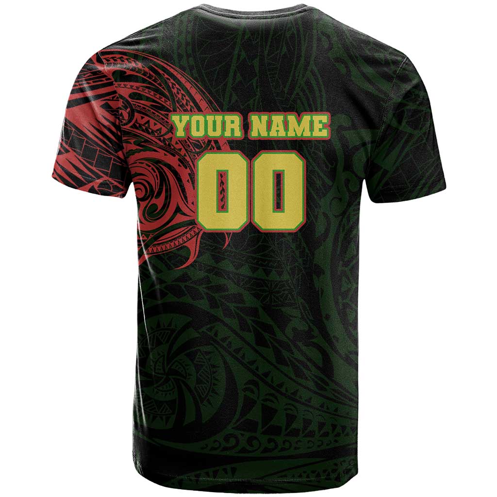 Personalized Penrith Panthers T Shirt Polynesian Tribal Chest and Sleeve Tattoo