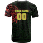 Personalized Penrith Panthers T Shirt Polynesian Tribal Chest and Sleeve Tattoo