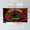 Personalized Penrith Panthers Tablecloth Polynesian Tribal Chest and Sleeve Tattoo