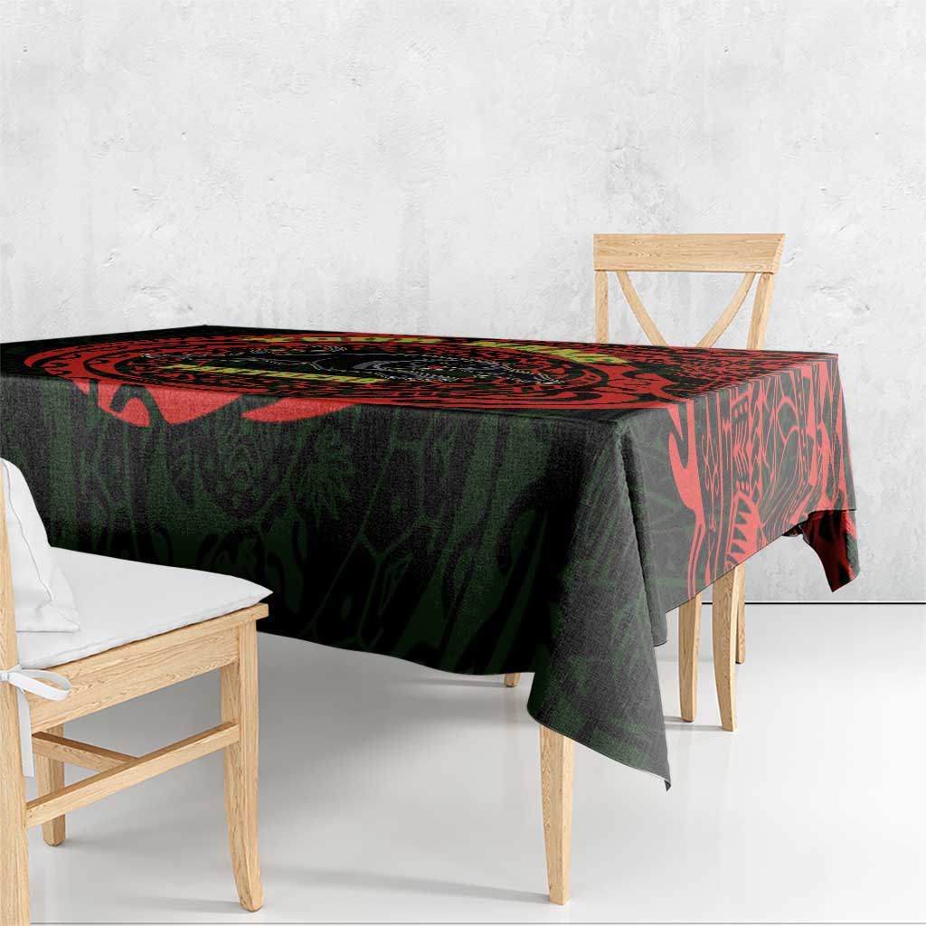 Personalized Penrith Panthers Tablecloth Polynesian Tribal Chest and Sleeve Tattoo