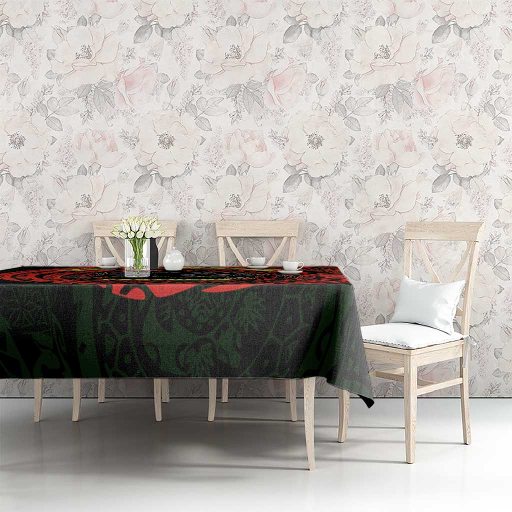 Personalized Penrith Panthers Tablecloth Polynesian Tribal Chest and Sleeve Tattoo