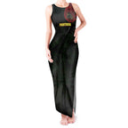 Personalized Penrith Panthers Tank Maxi Dress Polynesian Tribal Chest and Sleeve Tattoo