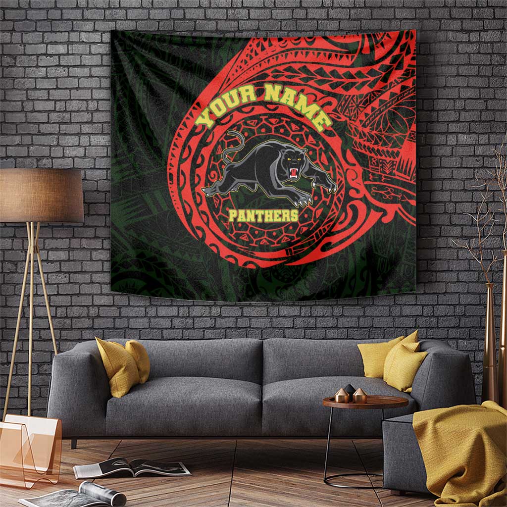 Personalized Penrith Panthers Tapestry Polynesian Tribal Chest and Sleeve Tattoo