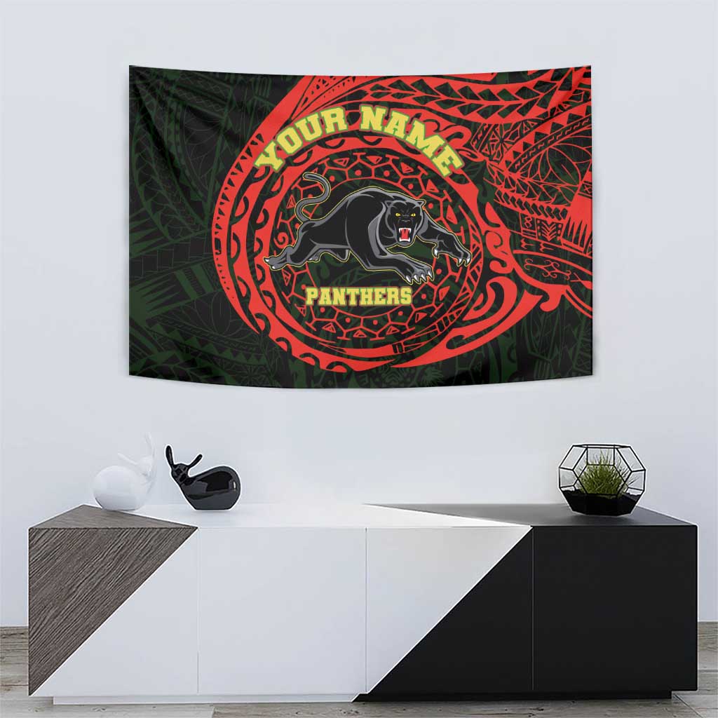 Personalized Penrith Panthers Tapestry Polynesian Tribal Chest and Sleeve Tattoo