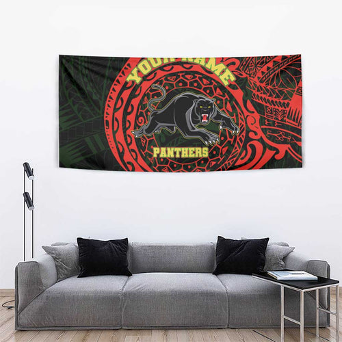 Personalized Penrith Panthers Tapestry Polynesian Tribal Chest and Sleeve Tattoo
