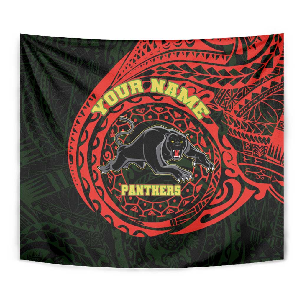 Personalized Penrith Panthers Tapestry Polynesian Tribal Chest and Sleeve Tattoo