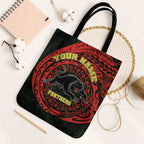 Personalized Penrith Panthers Tote Bag Polynesian Tribal Chest and Sleeve Tattoo