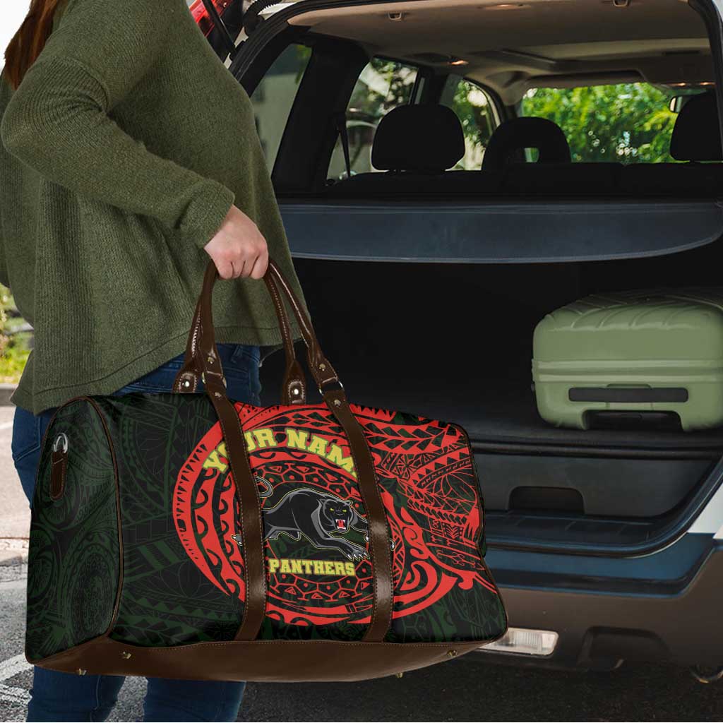 Personalized Penrith Panthers Travel Bag Polynesian Tribal Chest and Sleeve Tattoo