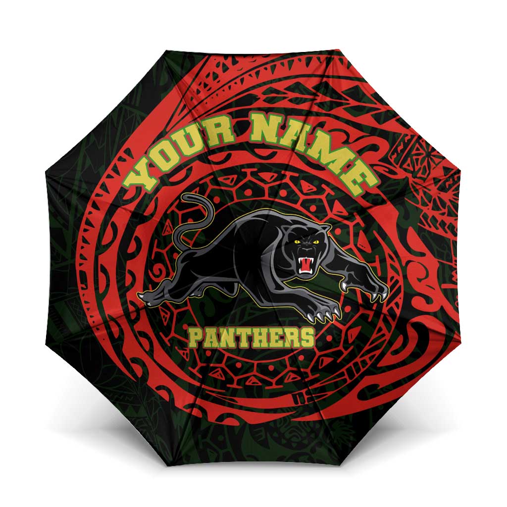 Personalized Penrith Panthers Umbrella Polynesian Tribal Chest and Sleeve Tattoo