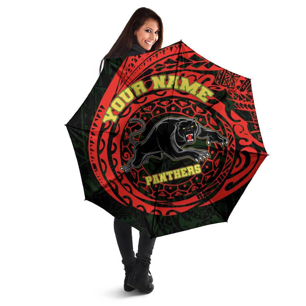 Personalized Penrith Panthers Umbrella Polynesian Tribal Chest and Sleeve Tattoo