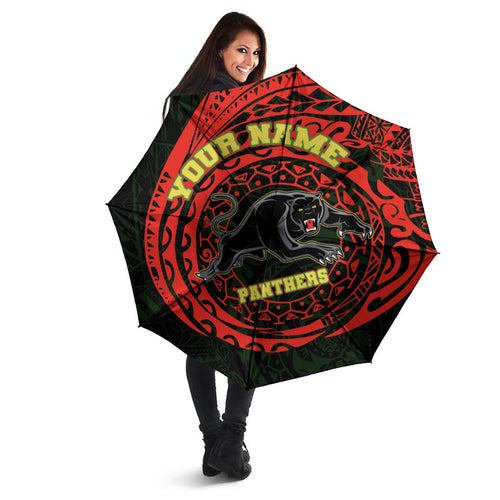 Personalized Penrith Panthers Umbrella Polynesian Tribal Chest and Sleeve Tattoo