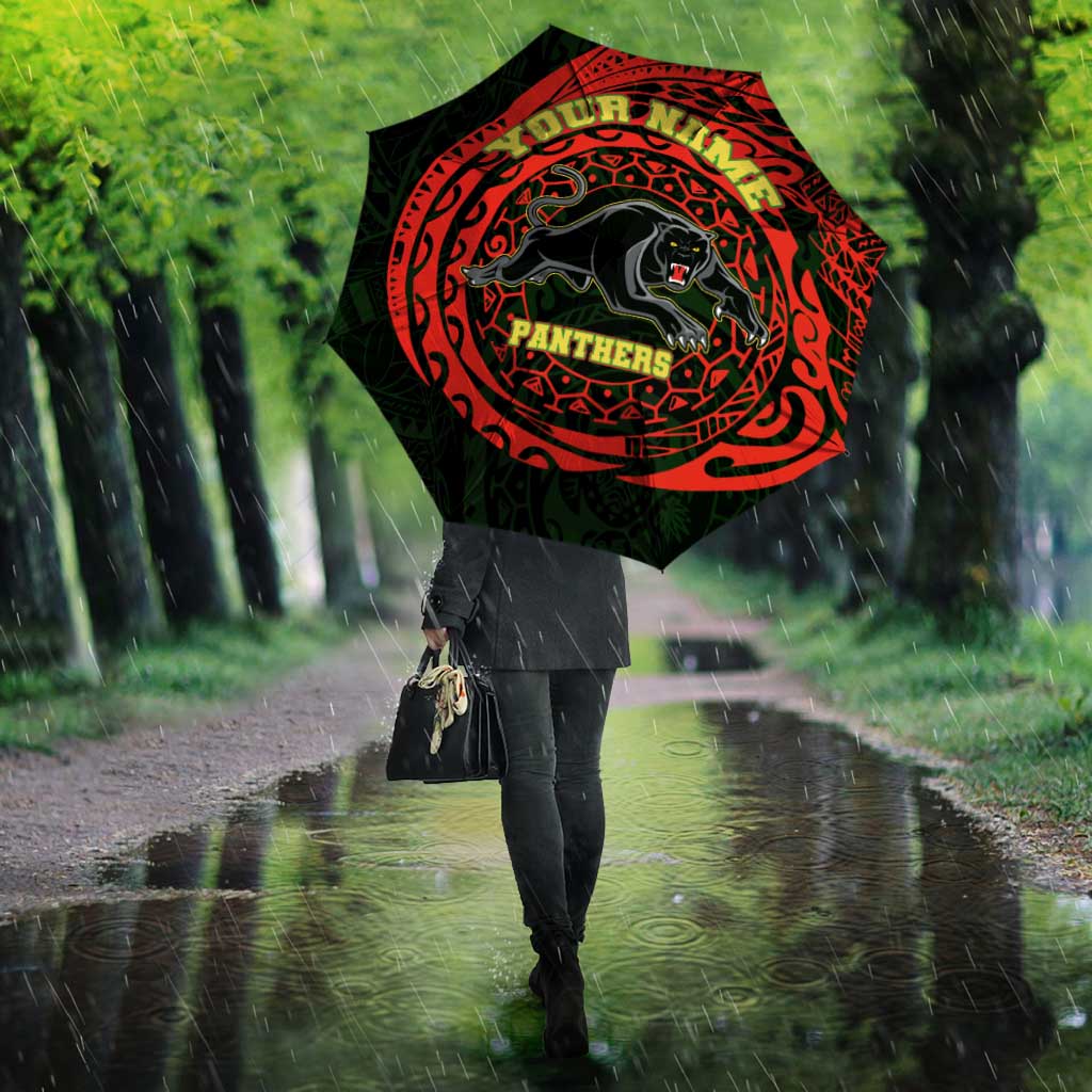 Personalized Penrith Panthers Umbrella Polynesian Tribal Chest and Sleeve Tattoo