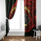 Personalized Penrith Panthers Window Curtain Polynesian Tribal Chest and Sleeve Tattoo
