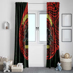 Personalized Penrith Panthers Window Curtain Polynesian Tribal Chest and Sleeve Tattoo