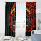 Personalized Penrith Panthers Window Curtain Polynesian Tribal Chest and Sleeve Tattoo