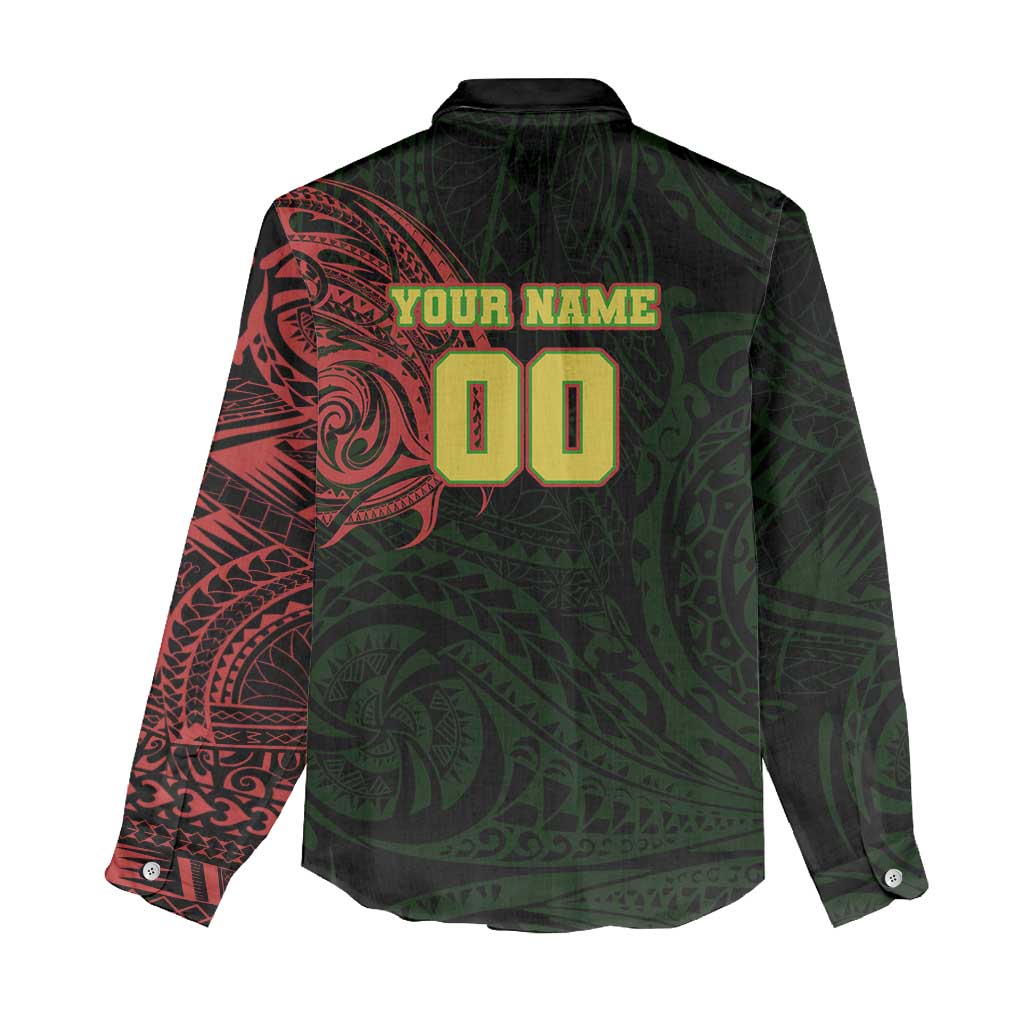 Personalized Penrith Panthers Women Casual Shirt Polynesian Tribal Chest and Sleeve Tattoo
