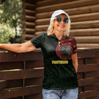 Personalized Penrith Panthers Women Polo Shirt Polynesian Tribal Chest and Sleeve Tattoo