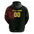 Personalized Penrith Panthers Zip Hoodie Polynesian Tribal Chest and Sleeve Tattoo