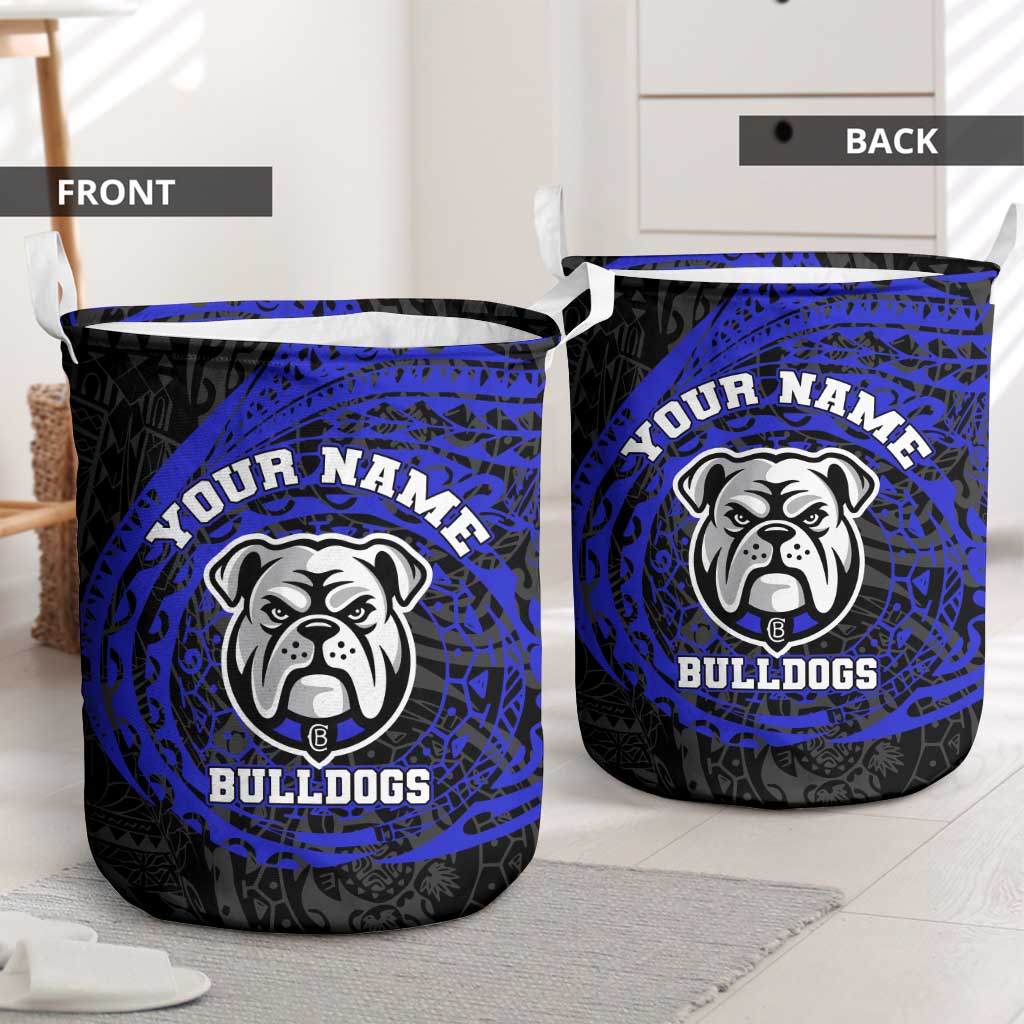 Personalized Canterbury-Bankstown Bulldogs Laundry Basket Polynesian Tribal Chest and Sleeve Tattoo
