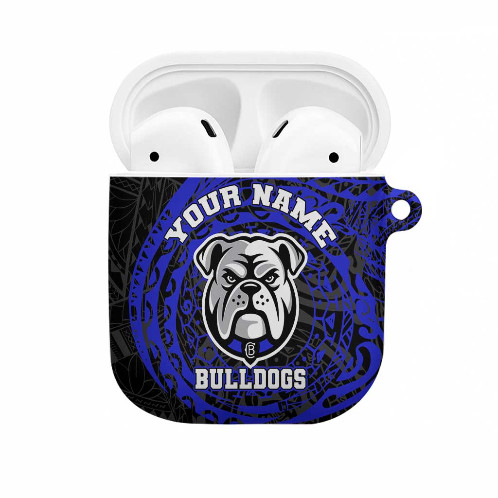 Personalized Canterbury-Bankstown Bulldogs AirPods Case Polynesian Tribal Chest and Sleeve Tattoo