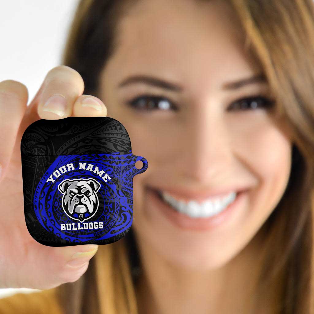 Personalized Canterbury-Bankstown Bulldogs AirPods Case Polynesian Tribal Chest and Sleeve Tattoo