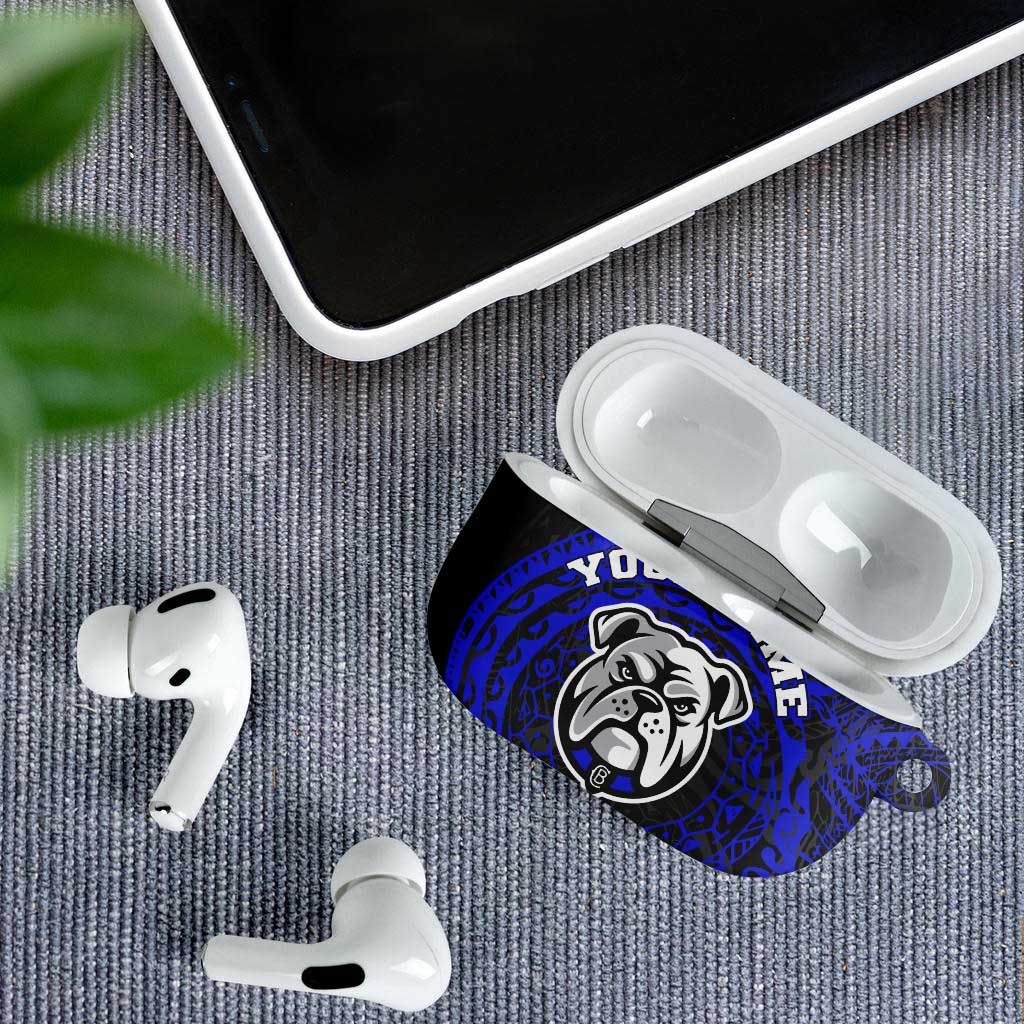 Personalized Canterbury-Bankstown Bulldogs AirPods Case Polynesian Tribal Chest and Sleeve Tattoo