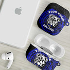 Personalized Canterbury-Bankstown Bulldogs AirPods Case Polynesian Tribal Chest and Sleeve Tattoo