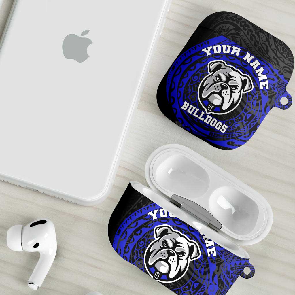 Personalized Canterbury-Bankstown Bulldogs AirPods Case Polynesian Tribal Chest and Sleeve Tattoo
