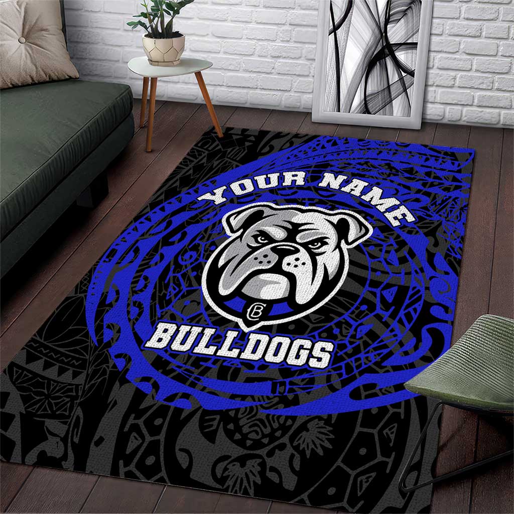 Personalized Canterbury-Bankstown Bulldogs Area Rug Polynesian Tribal Chest and Sleeve Tattoo