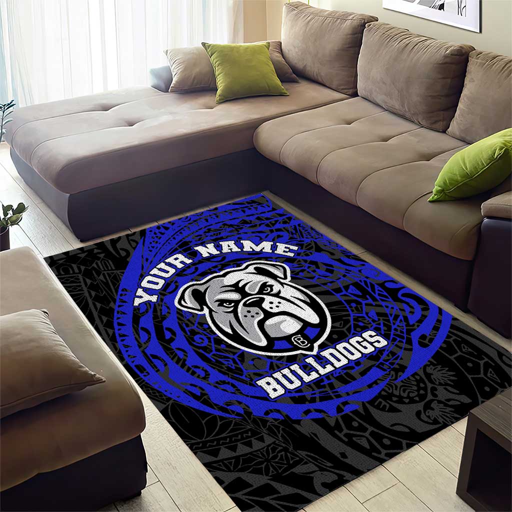 Personalized Canterbury-Bankstown Bulldogs Area Rug Polynesian Tribal Chest and Sleeve Tattoo