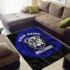 Personalized Canterbury-Bankstown Bulldogs Area Rug Polynesian Tribal Chest and Sleeve Tattoo