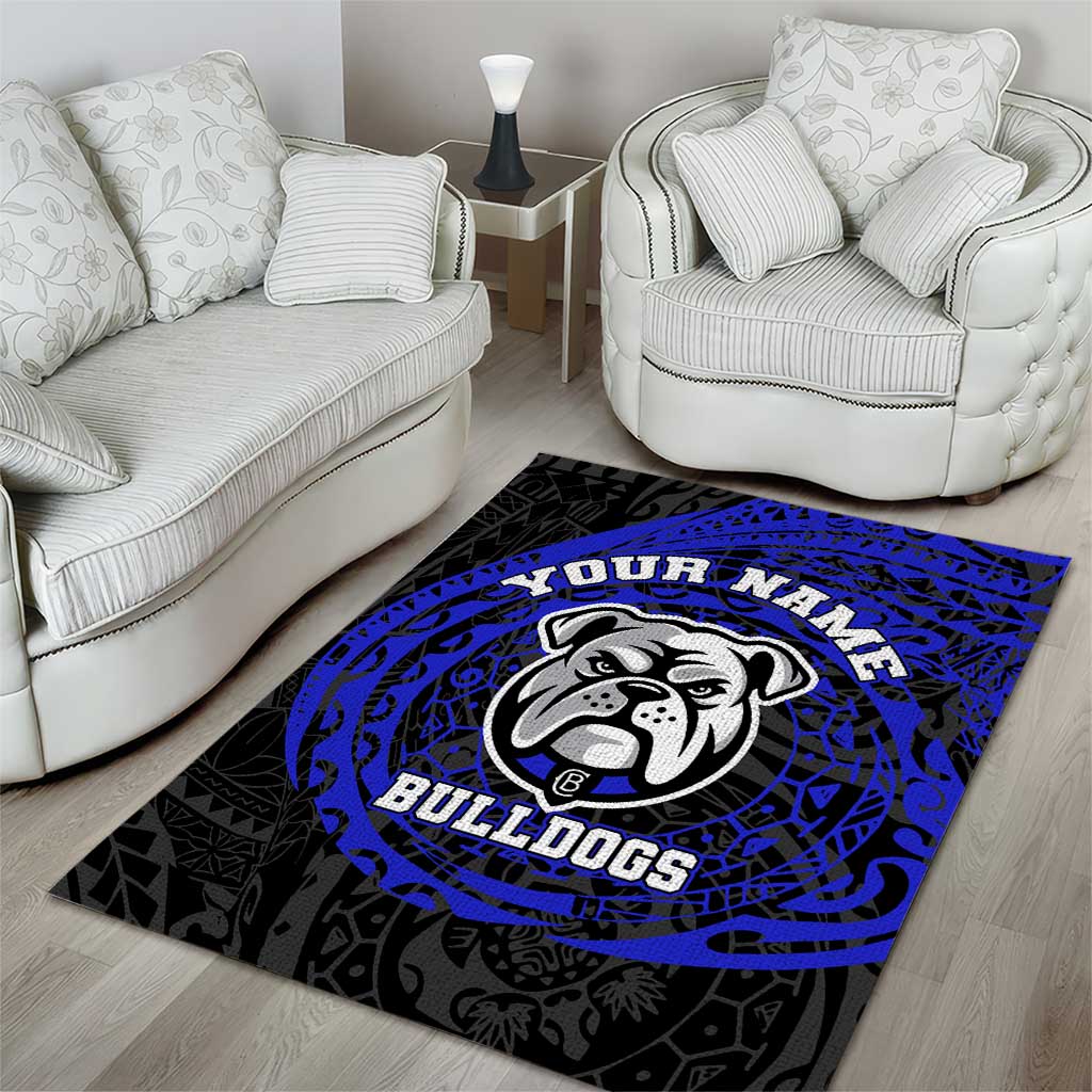 Personalized Canterbury-Bankstown Bulldogs Area Rug Polynesian Tribal Chest and Sleeve Tattoo