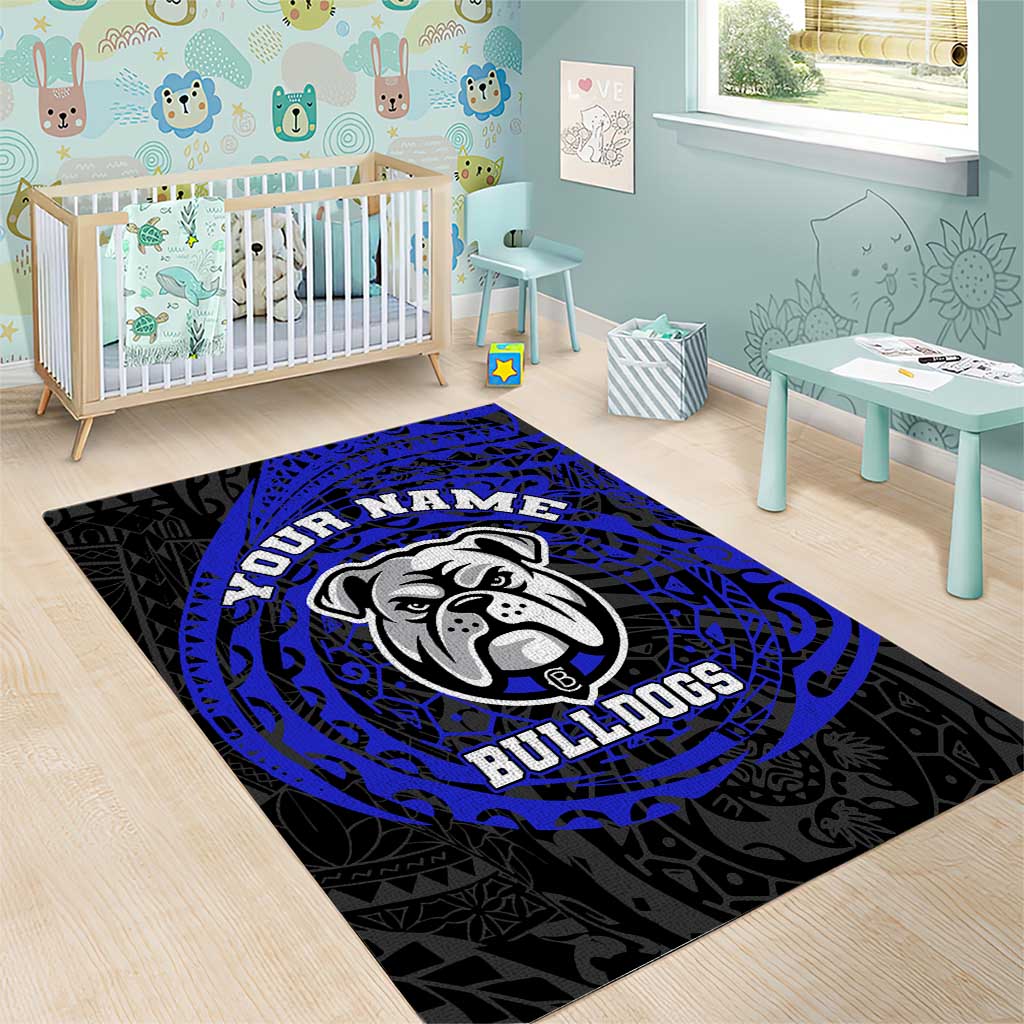 Personalized Canterbury-Bankstown Bulldogs Area Rug Polynesian Tribal Chest and Sleeve Tattoo