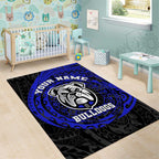 Personalized Canterbury-Bankstown Bulldogs Area Rug Polynesian Tribal Chest and Sleeve Tattoo