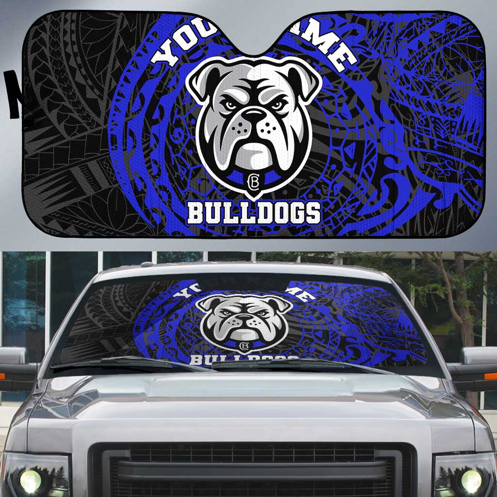 Personalized Canterbury-Bankstown Bulldogs Auto Sun Shade Polynesian Tribal Chest and Sleeve Tattoo