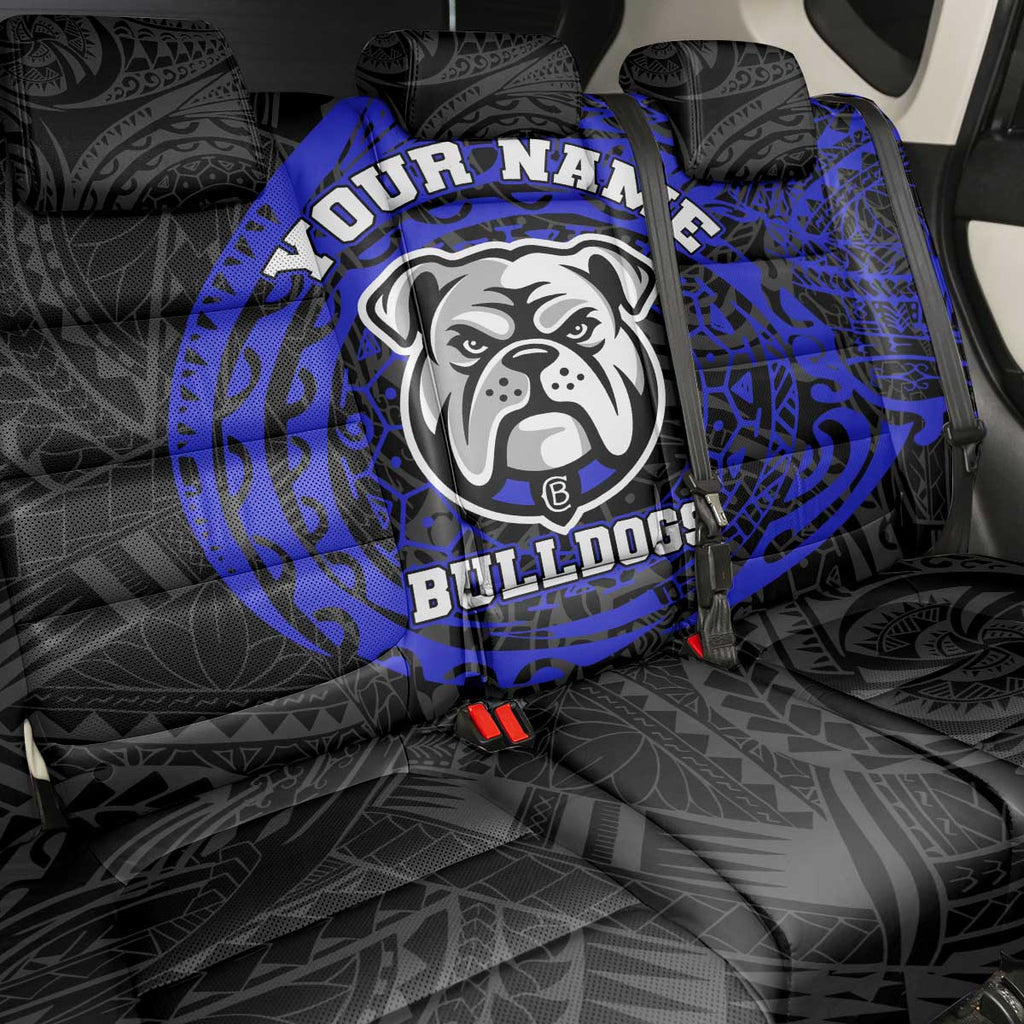 Personalized Canterbury-Bankstown Bulldogs Back Car Seat Cover Polynesian Tribal Chest and Sleeve Tattoo