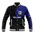 Personalized Canterbury-Bankstown Bulldogs Baseball Jacket Polynesian Tribal Chest and Sleeve Tattoo
