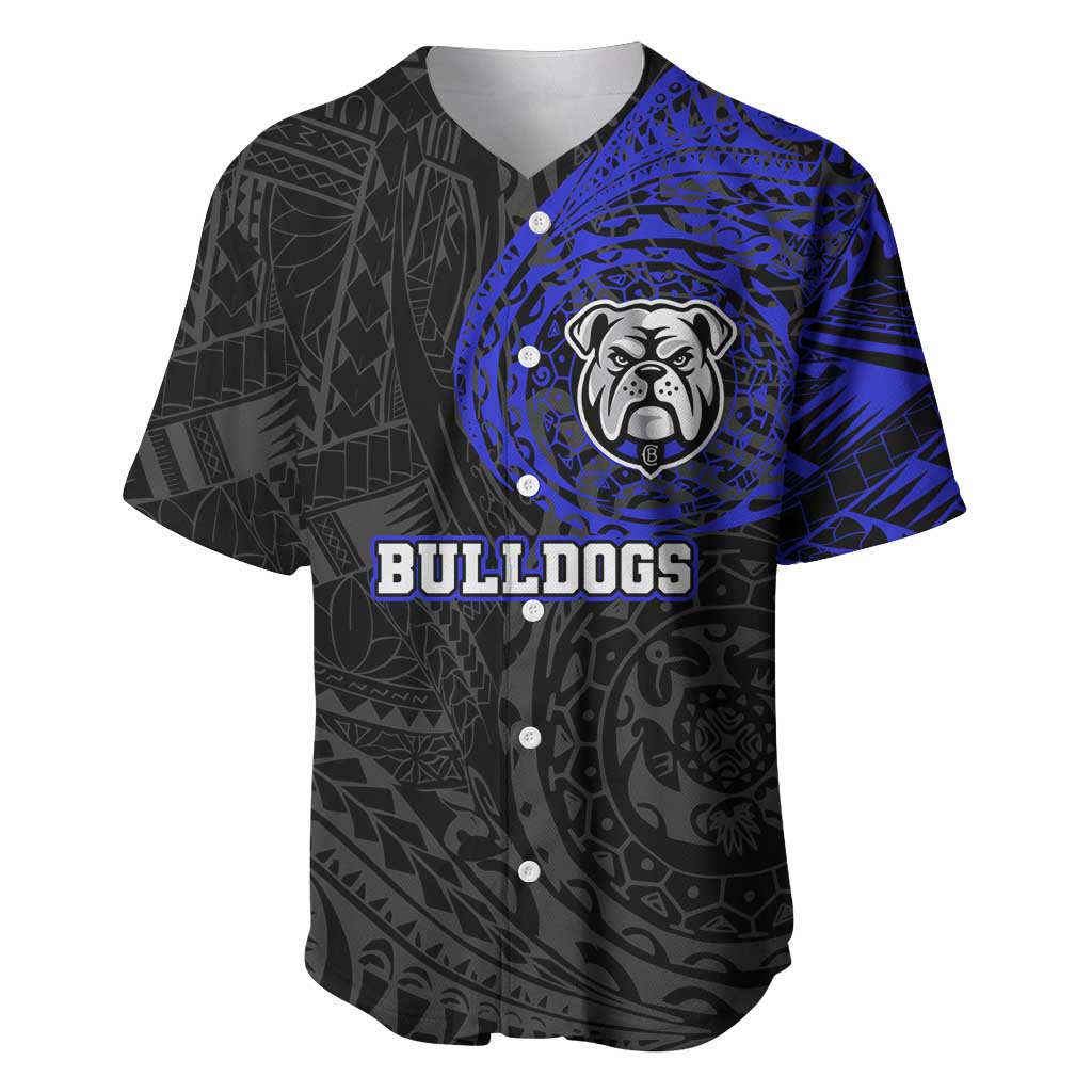 Personalized Canterbury-Bankstown Bulldogs Baseball Jersey Polynesian Tribal Chest and Sleeve Tattoo